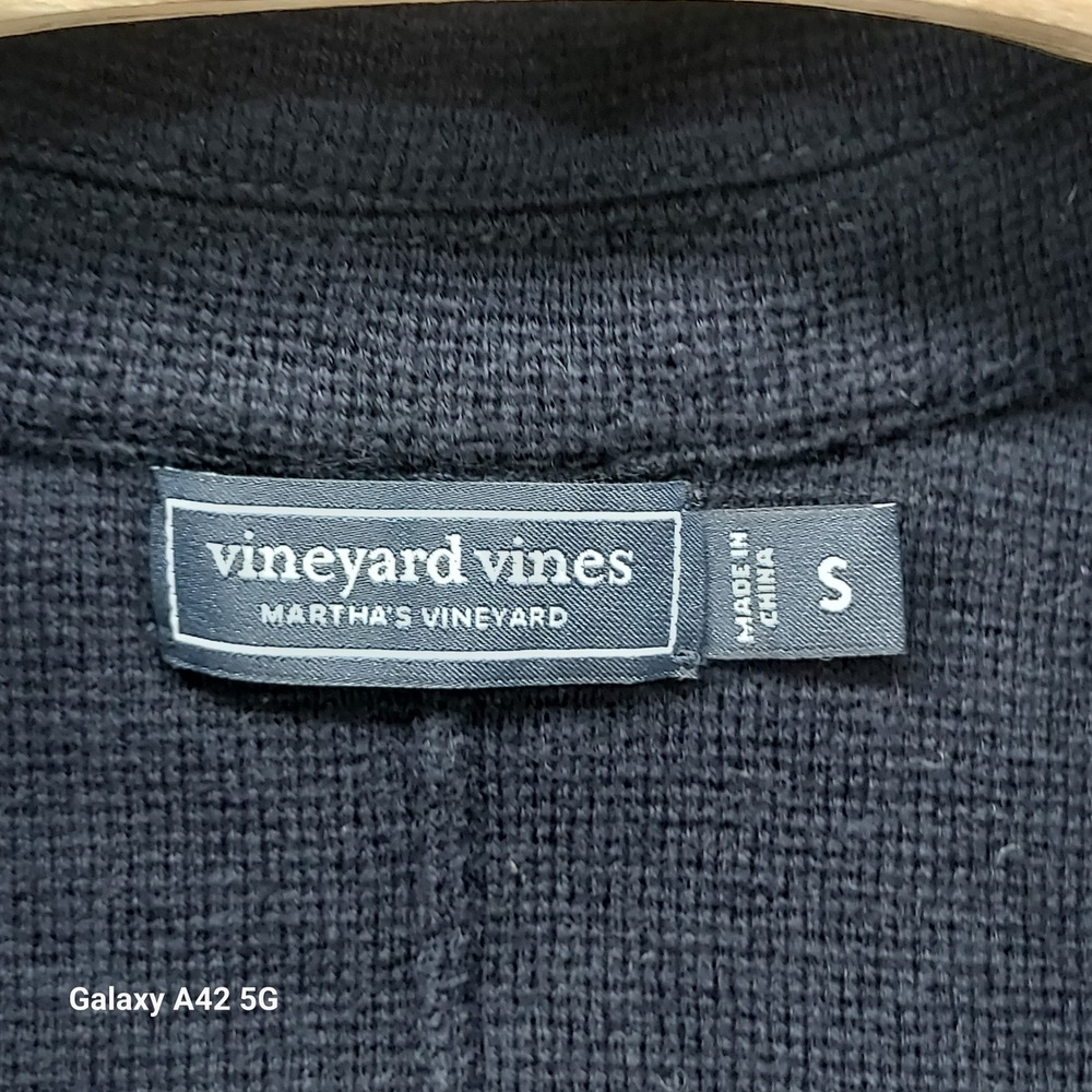Vineyard Vines Navy Blue Merino Wool Cotton Knit Blazer Sweater Small RN 134578 - Picture 3 of 4